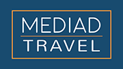 logo for website mediad travel template 1 blue bg